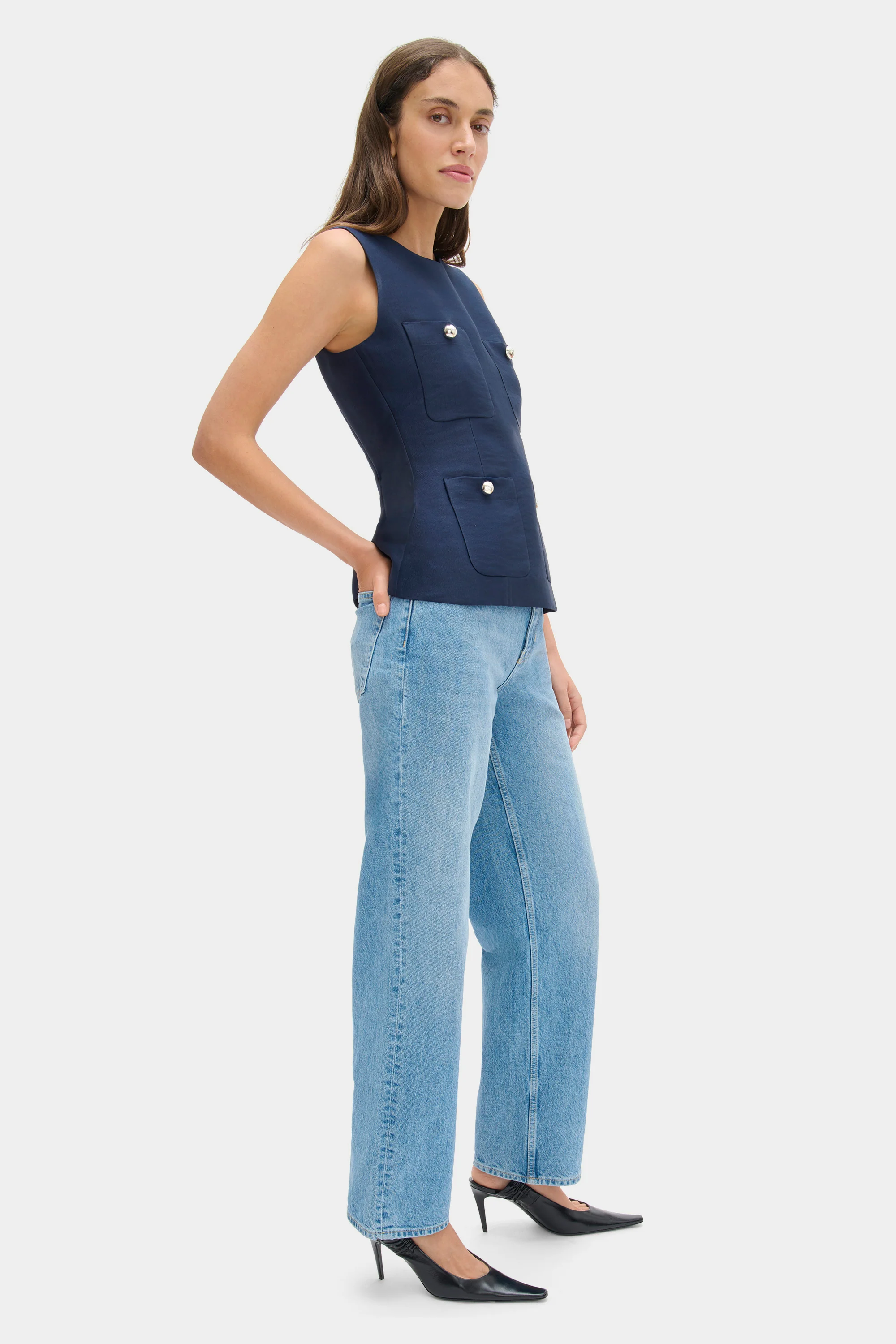 Alma Sleeveless Satin Top - Image 3