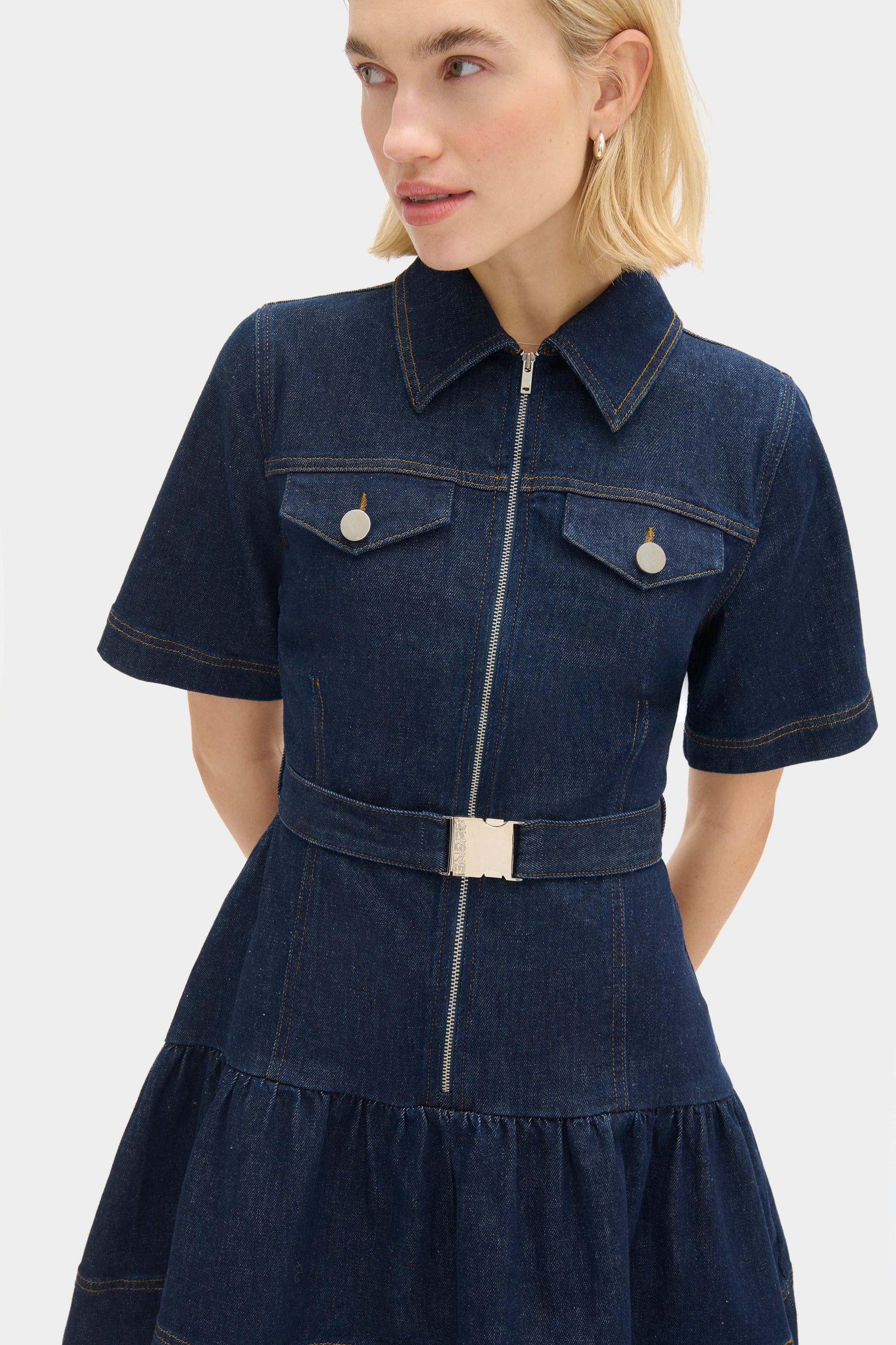 Amanda Denim Mini Dress - Image 2