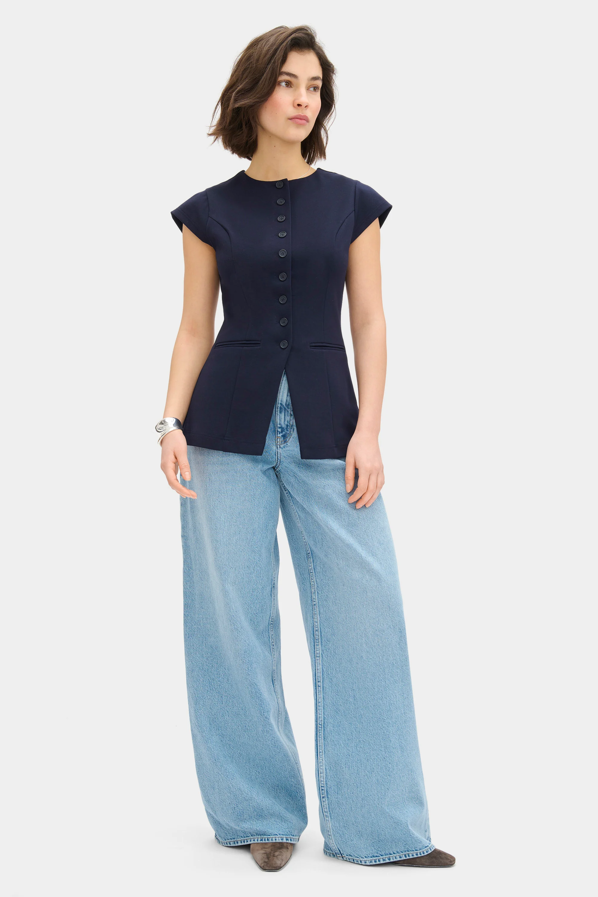 Ariel Fitted Ponte Top