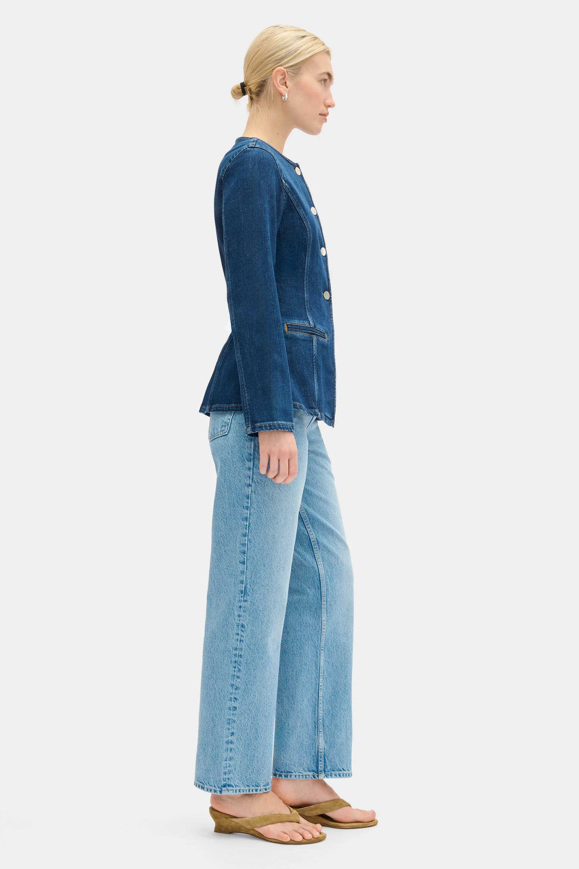 Daphne Waisted Denim Blazer - Image 3