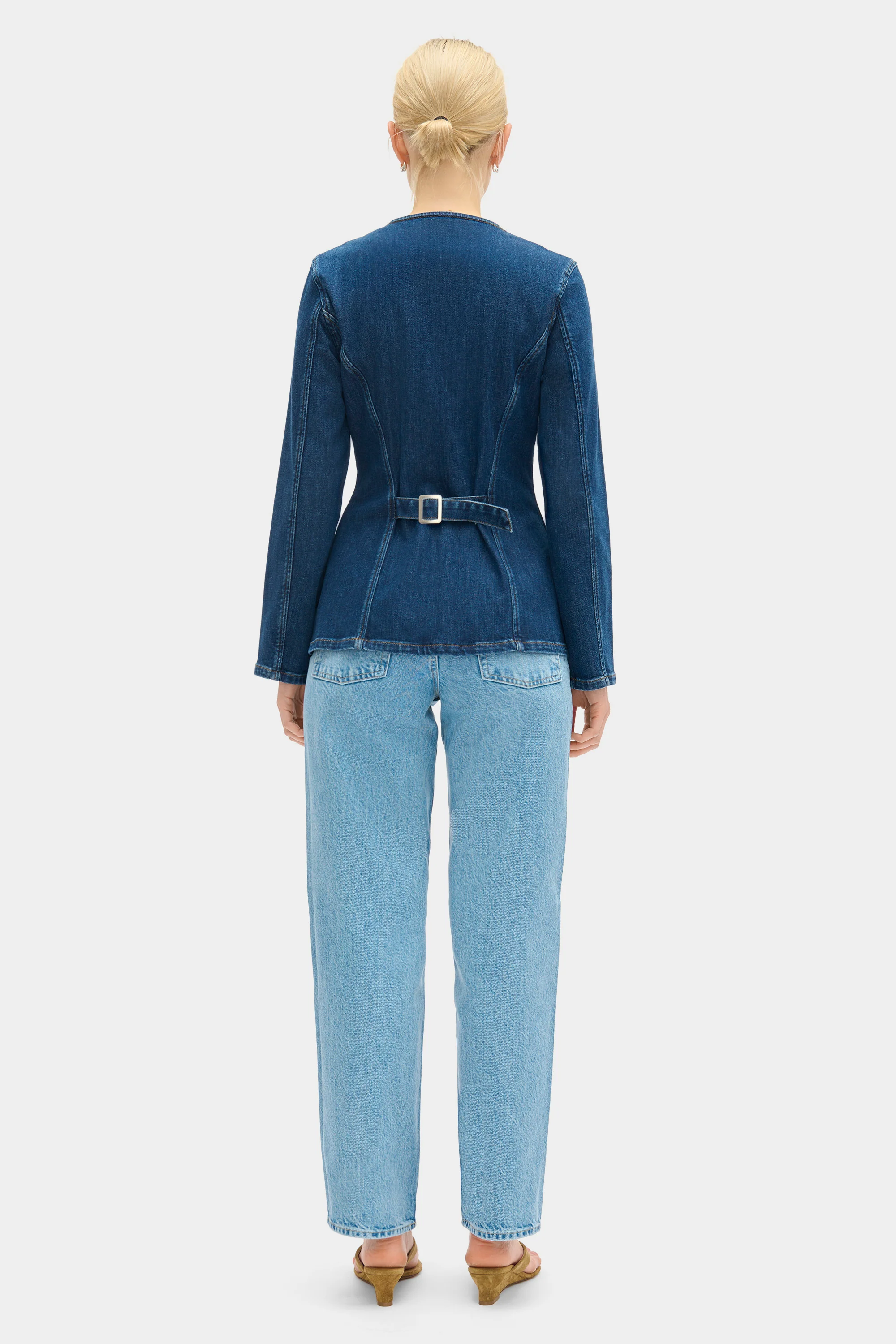 Daphne Waisted Denim Blazer - Image 4