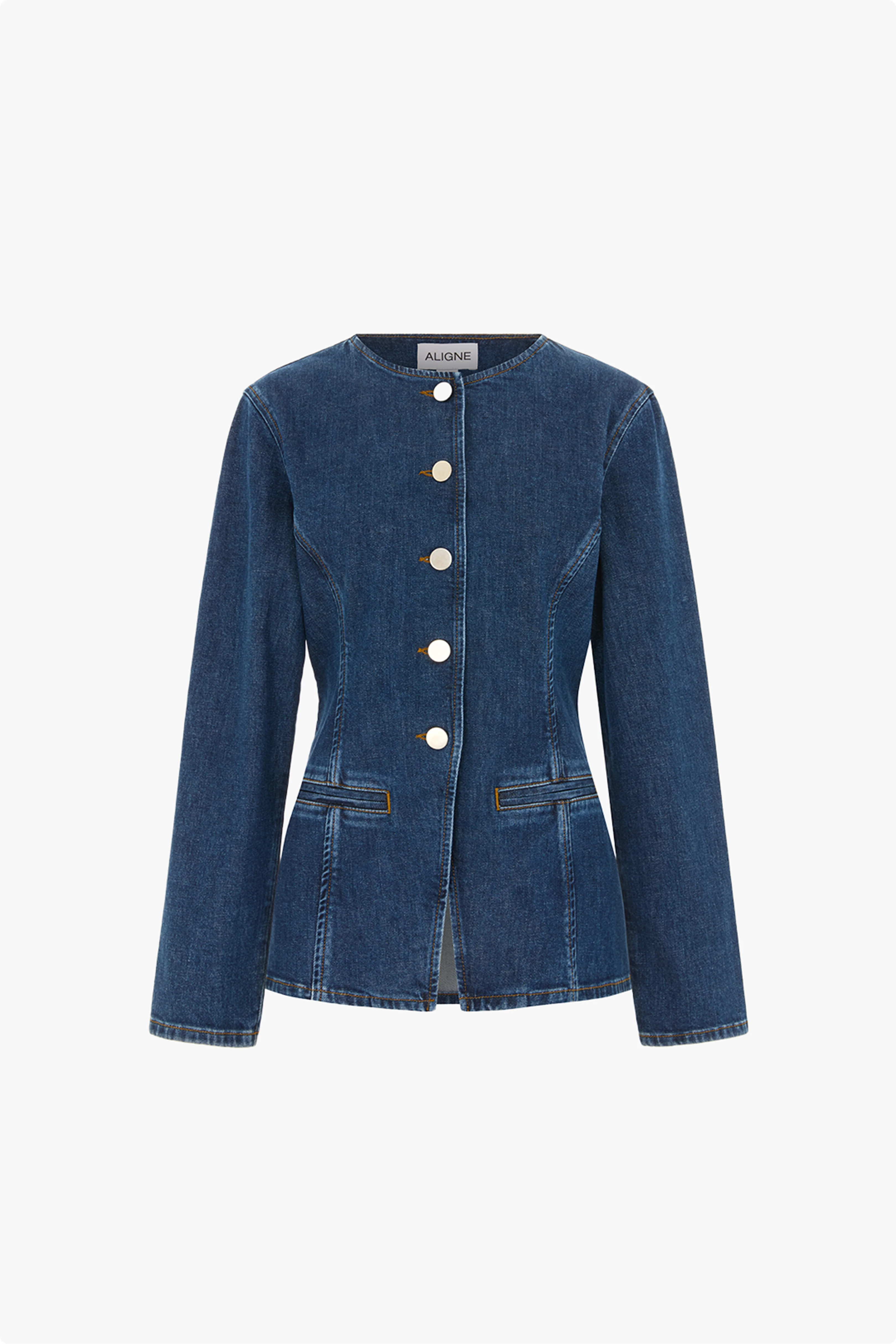 Daphne Waisted Denim Blazer - Image 5