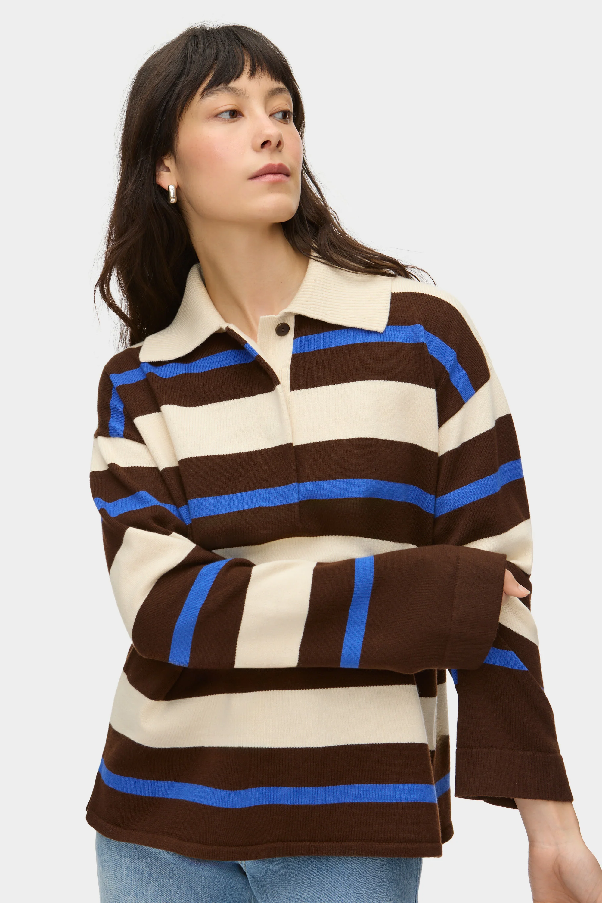 Ester Striped Polo Sweater - Image 3