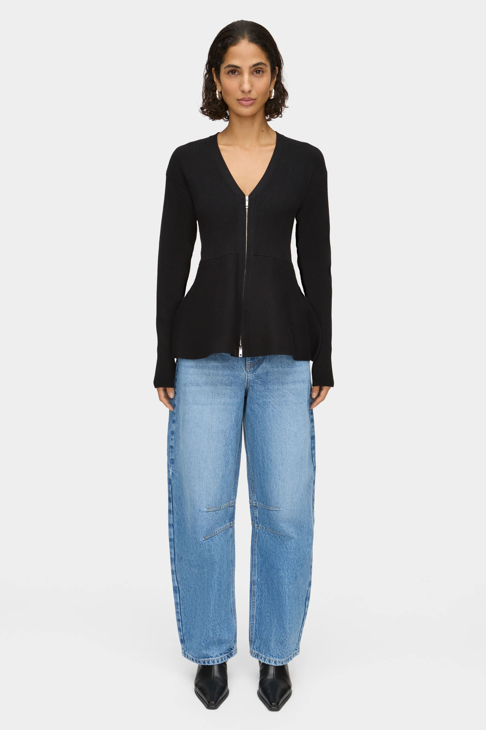 Faye Waisted Peplum Cardigan - Image 3
