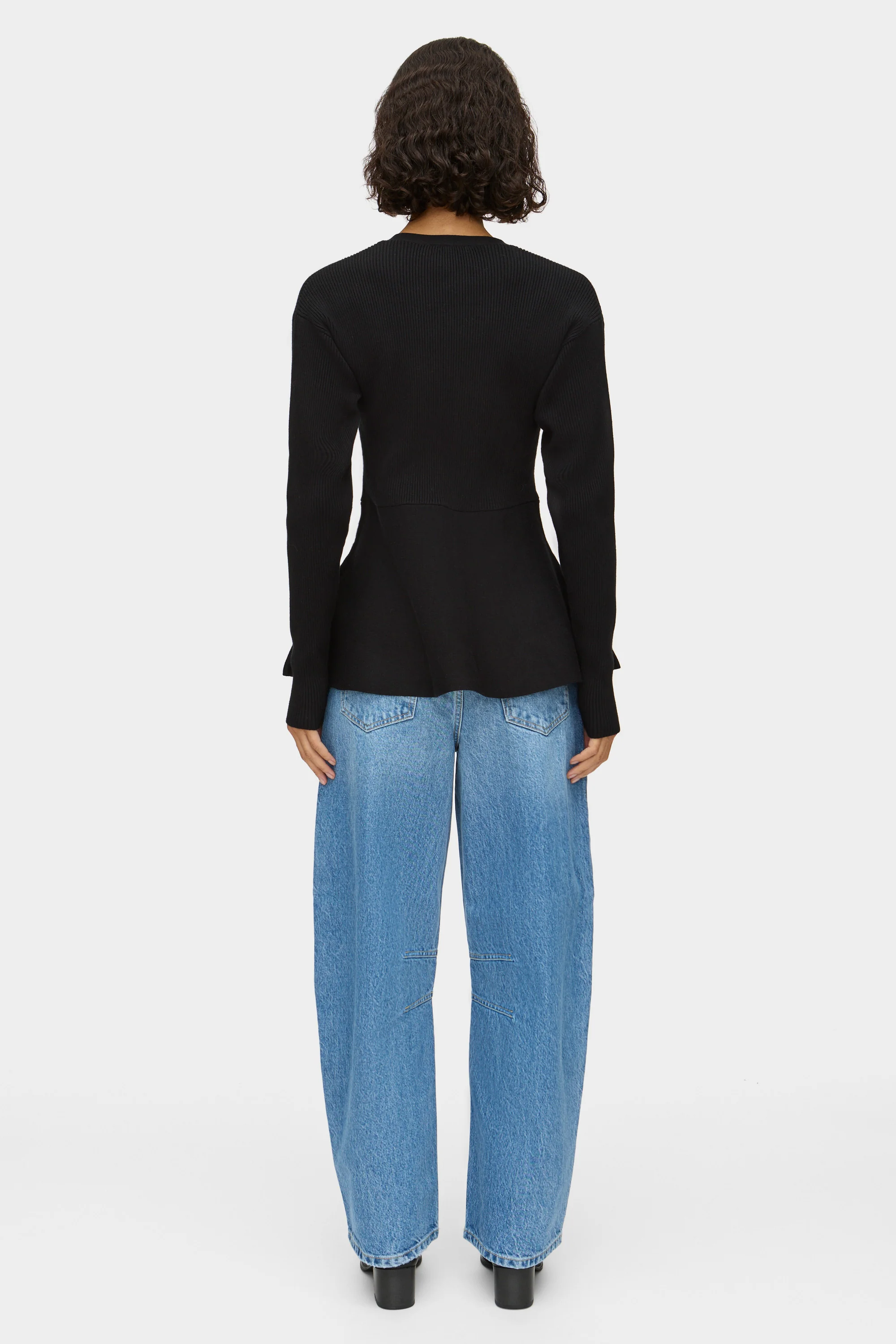 Faye Waisted Peplum Cardigan - Image 4