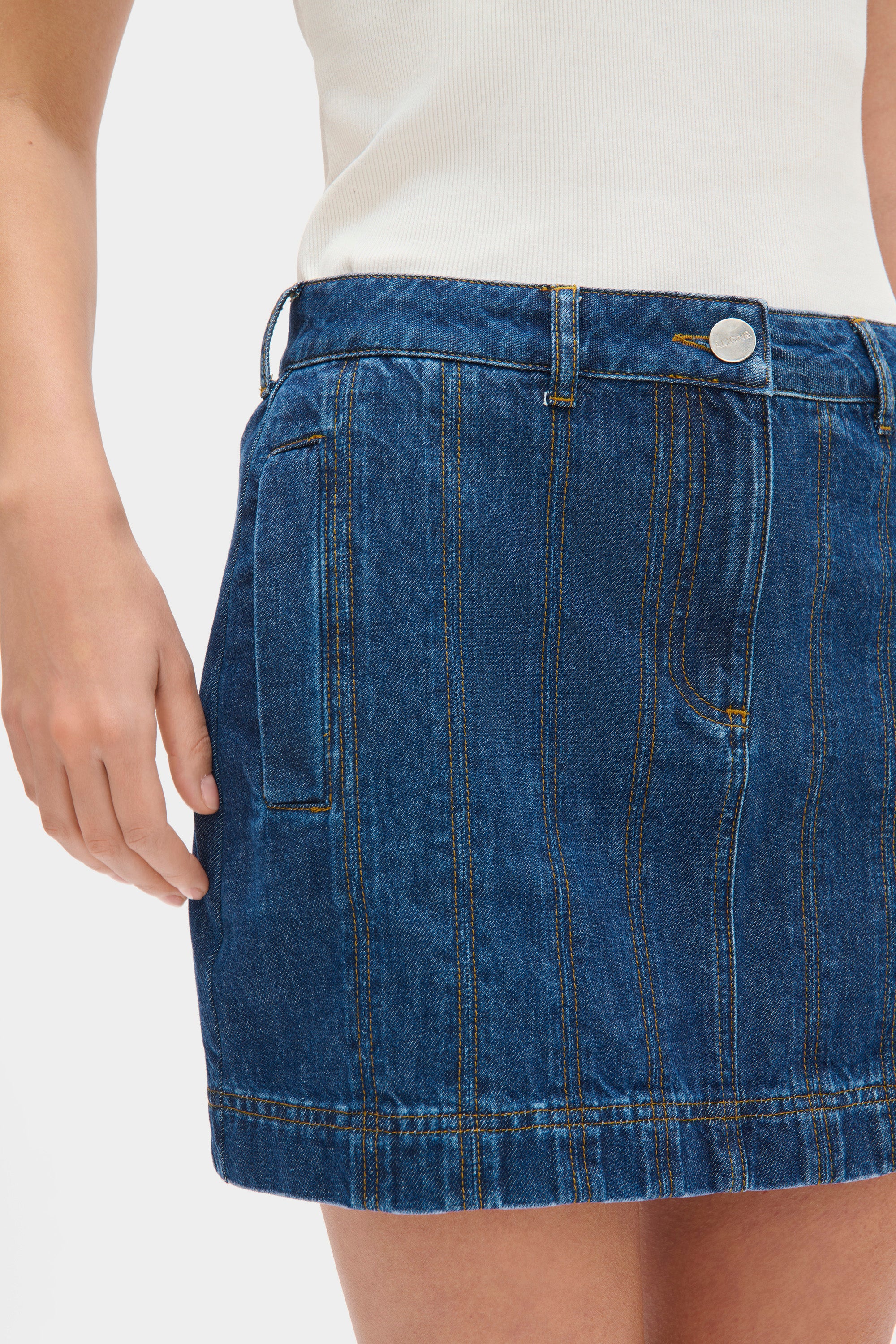 Garnet Denim Mini Skirt - Image 3
