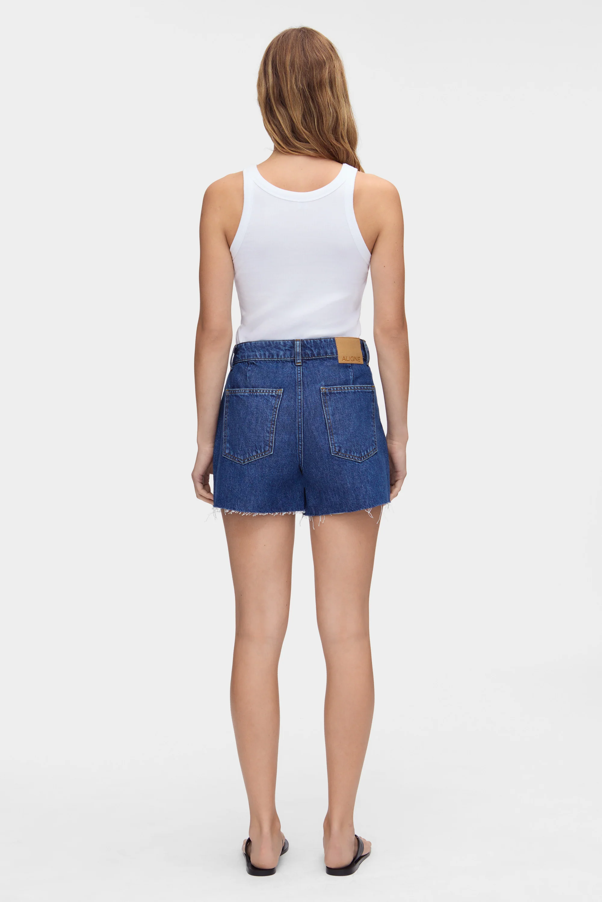 Ideal Frayed Denim Shorts - Image 4