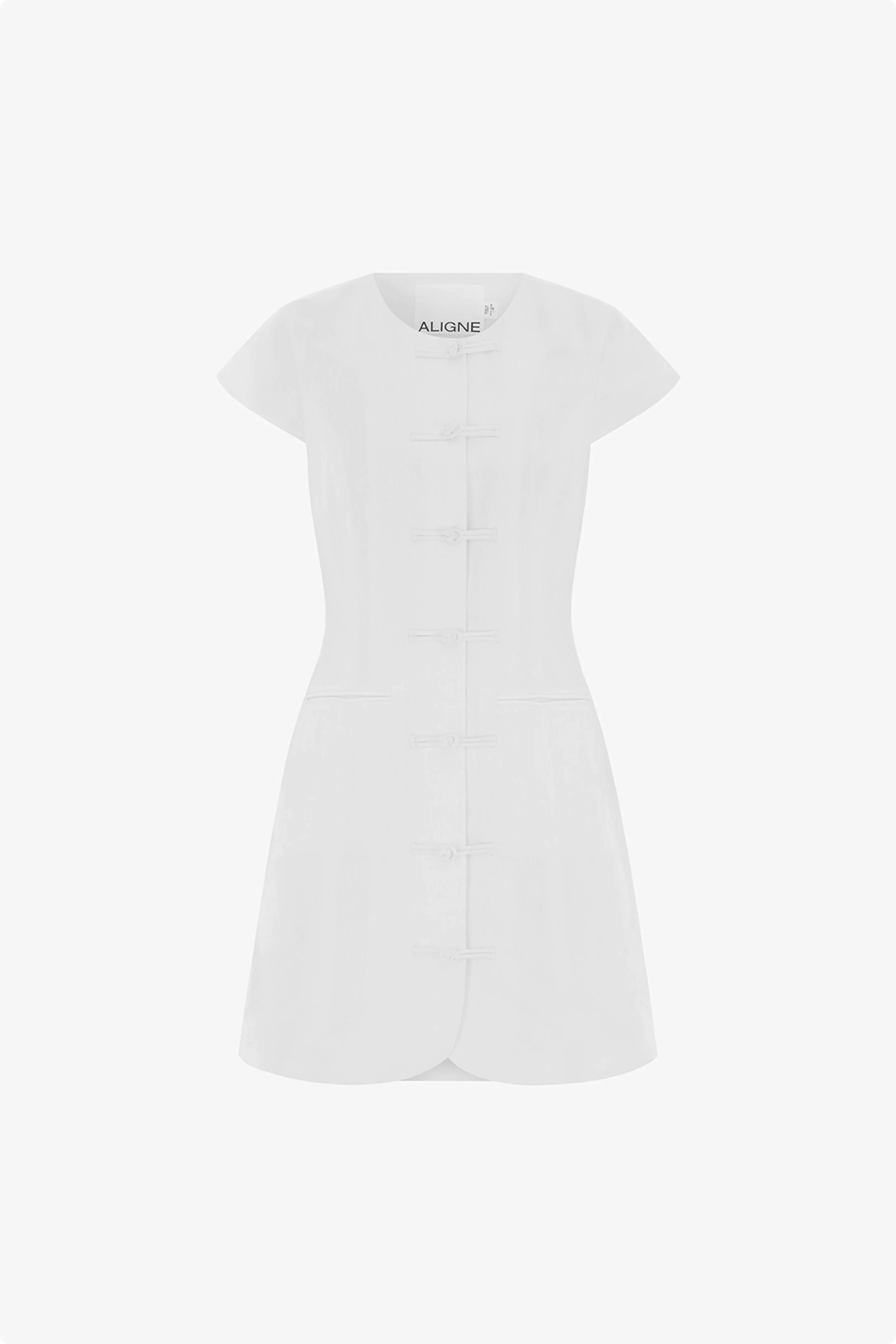 Jennie Cap Sleeve Linen Dress - Image 5