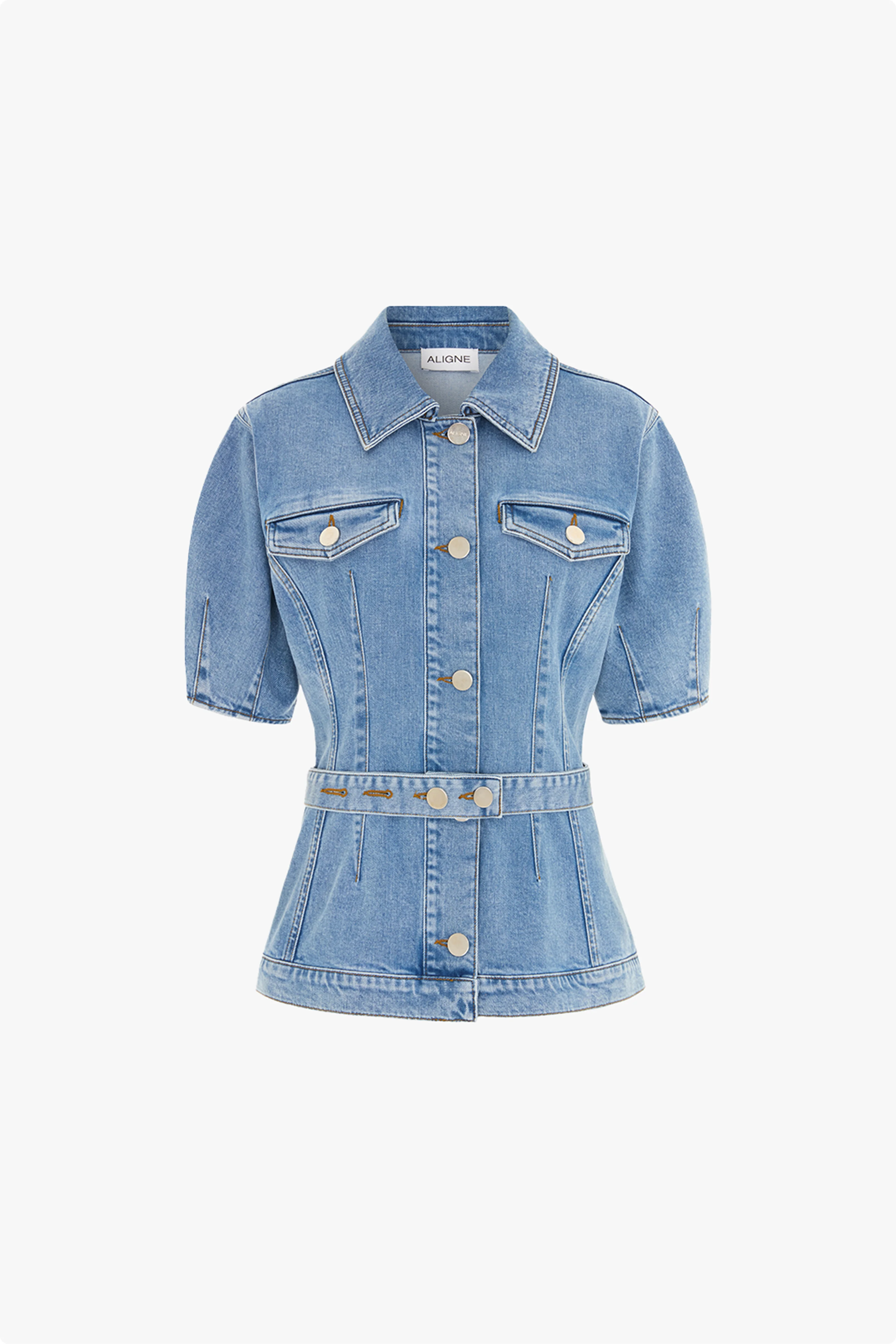 Jette Belted Denim Top - Image 5