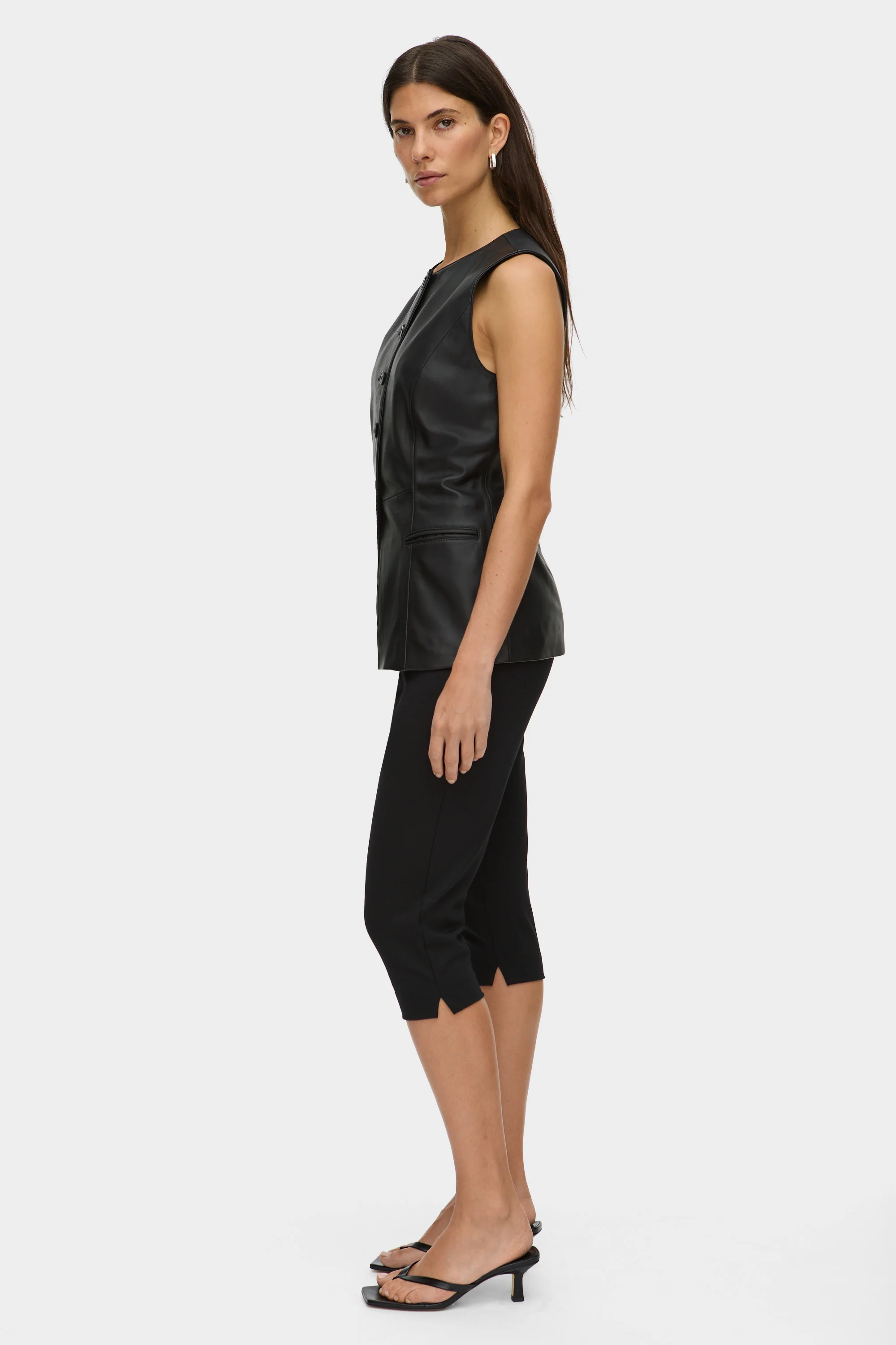 Leo Leather Waistcoat - Image 3