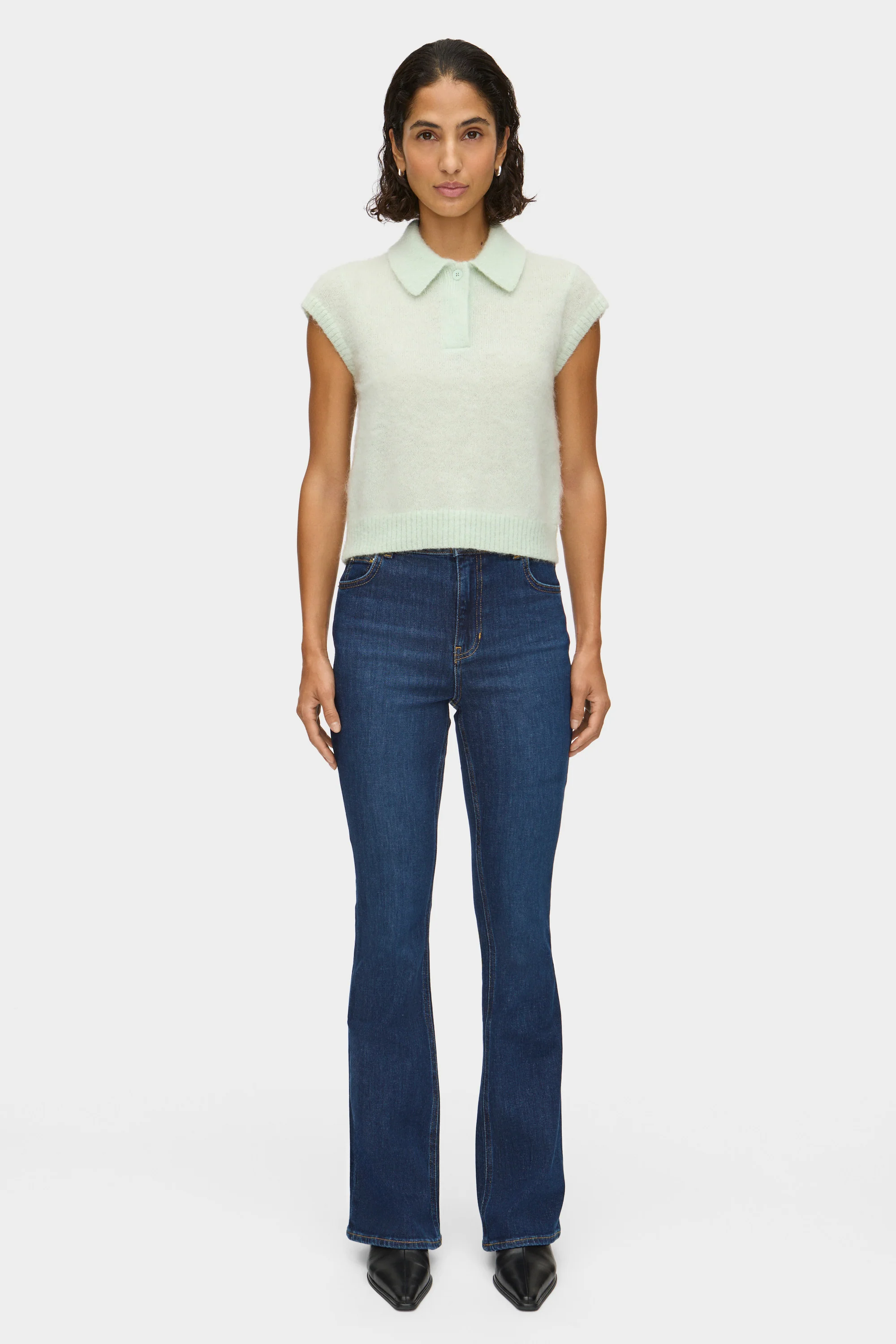 Lexi Mohair Knit Polo Top - Image 3