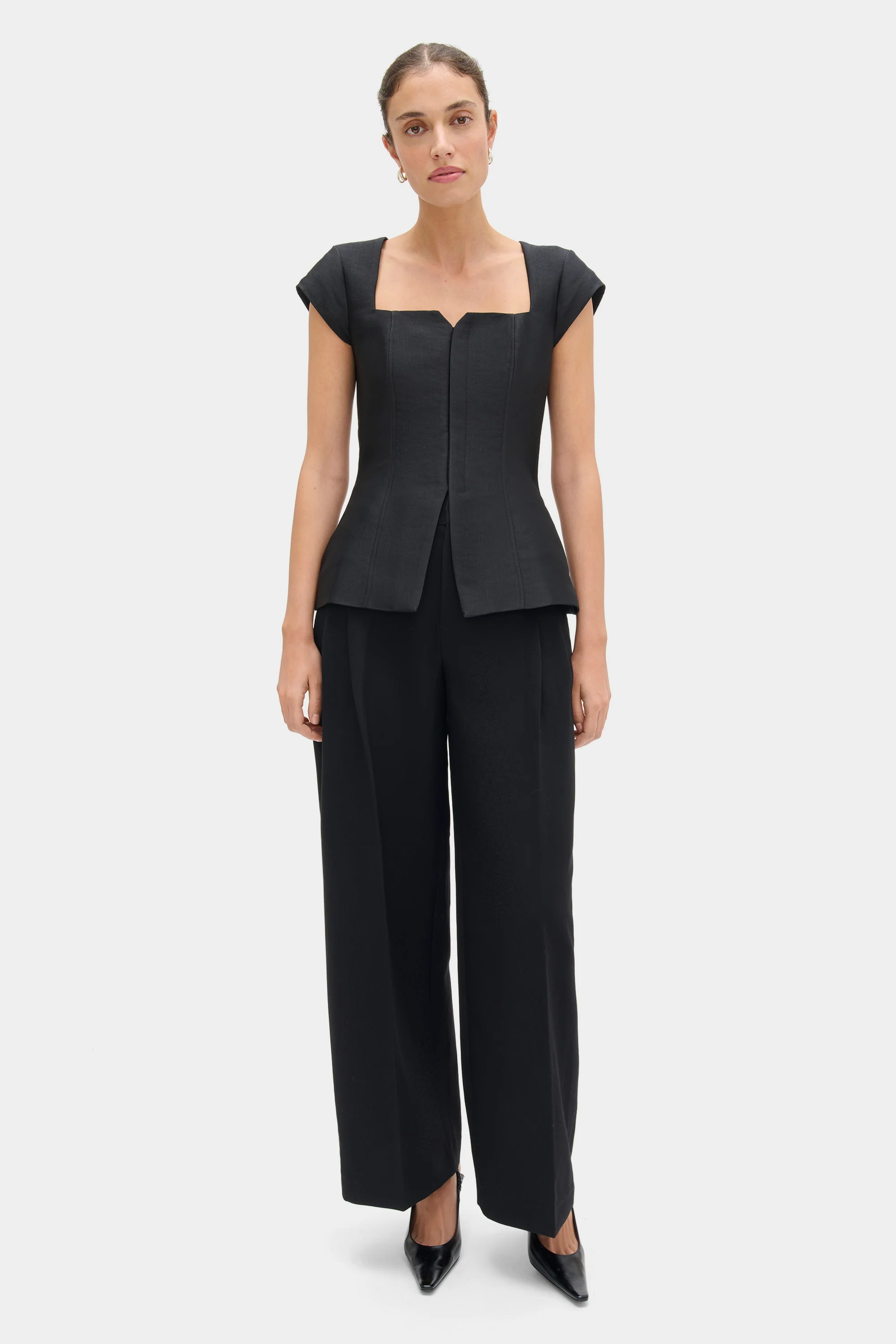 Mars Cap Sleeve Satin Top - Image 2