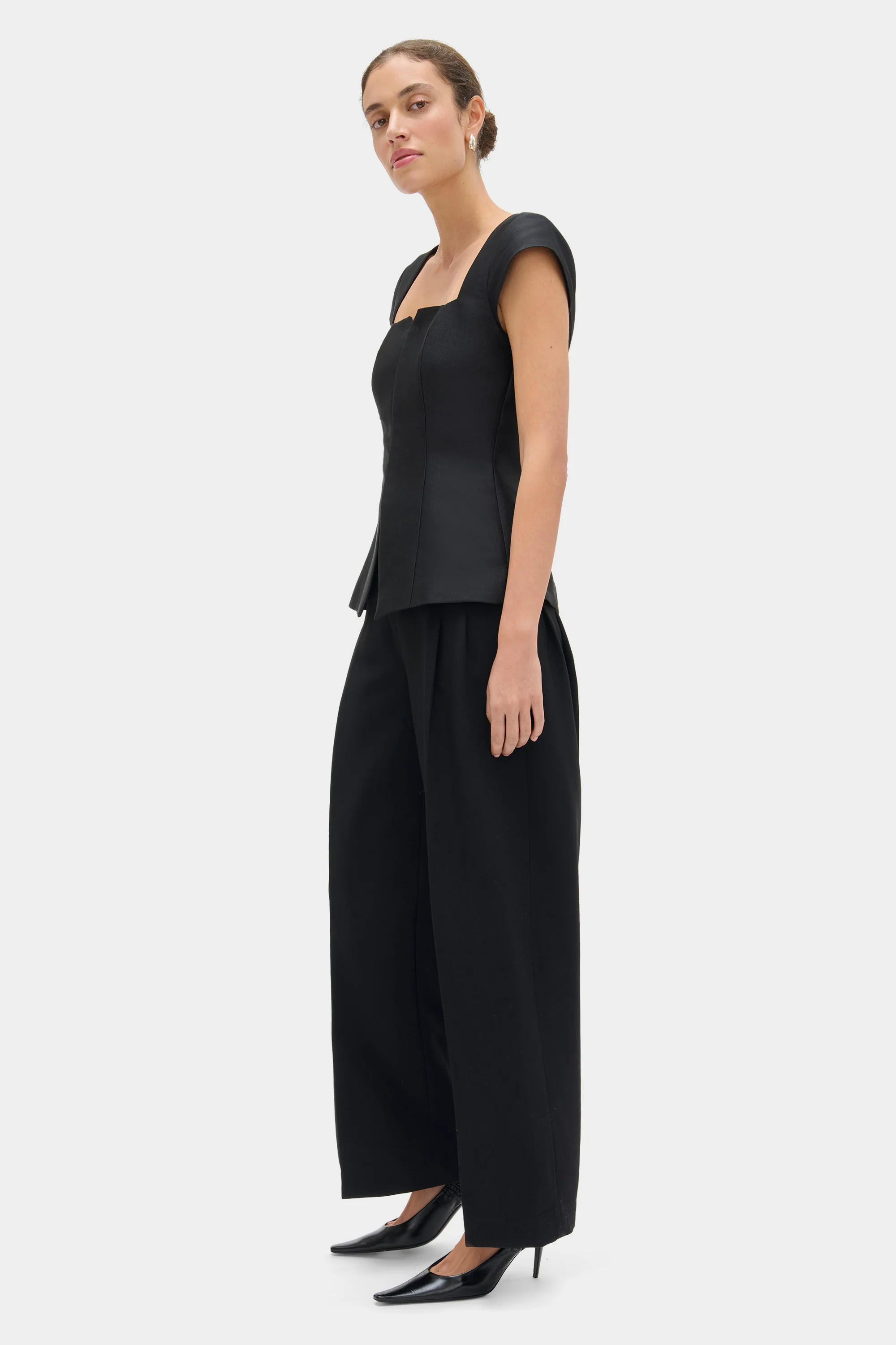 Mars Cap Sleeve Satin Top - Image 3