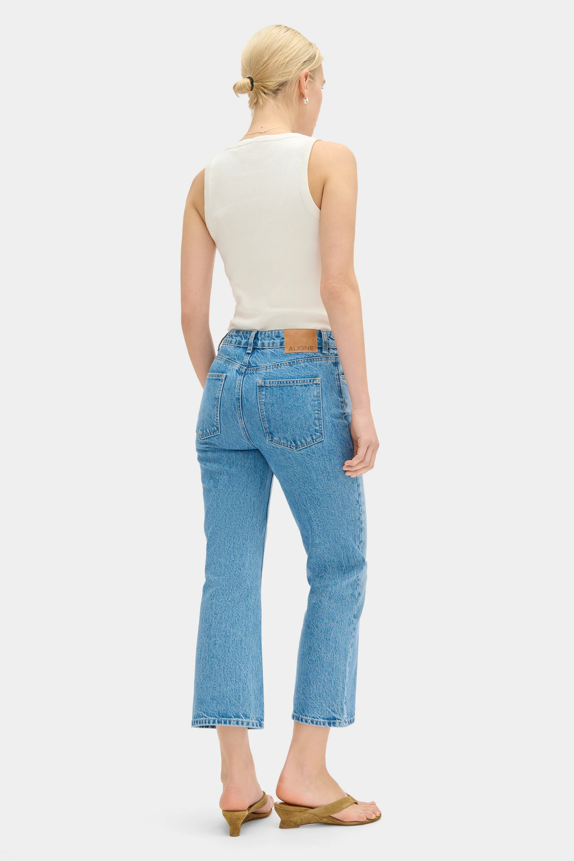 Mid Rise Cropped Kick Flare Jean - Image 4