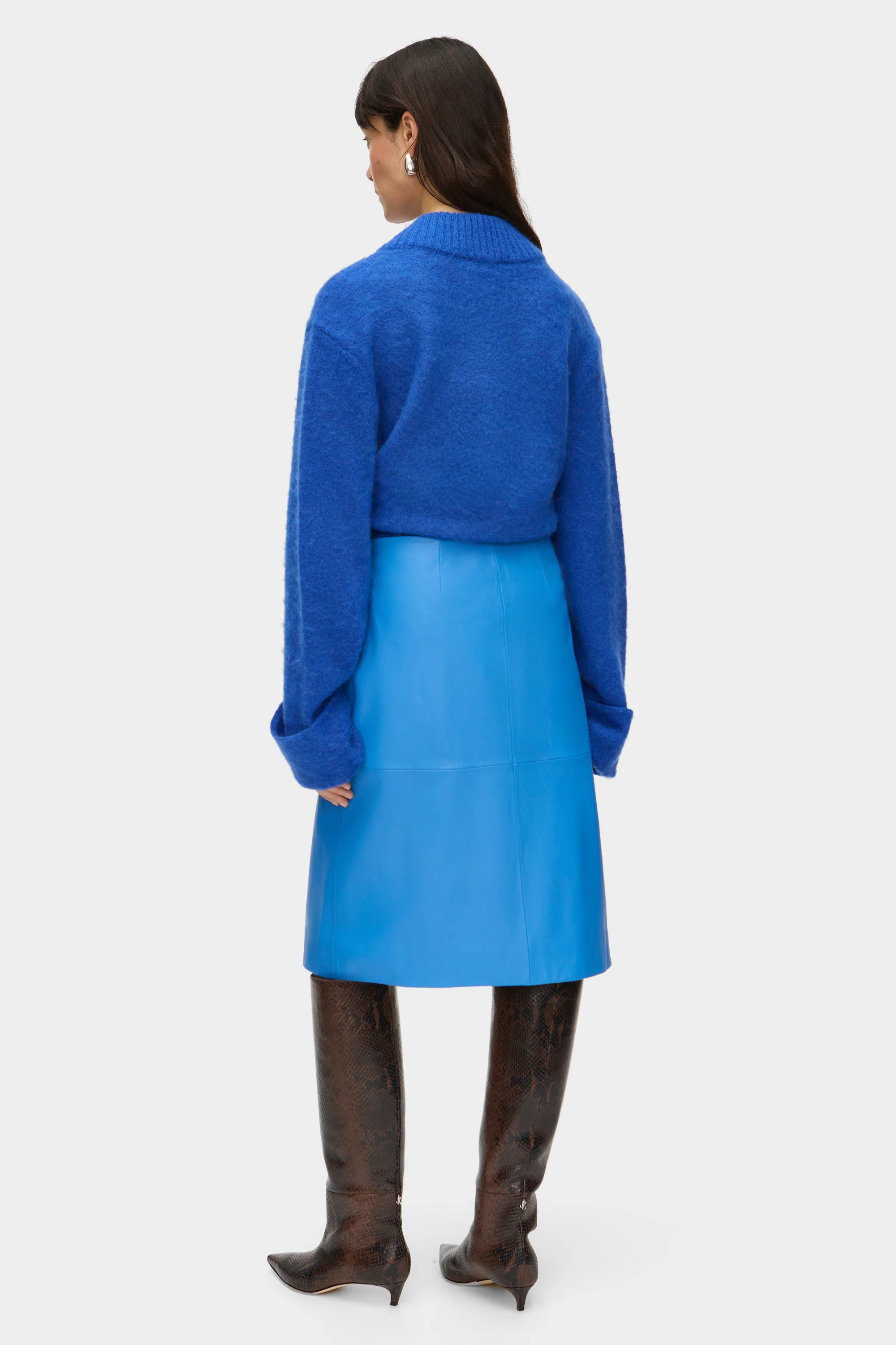 Olwen Leather Midi Skirt - Image 4