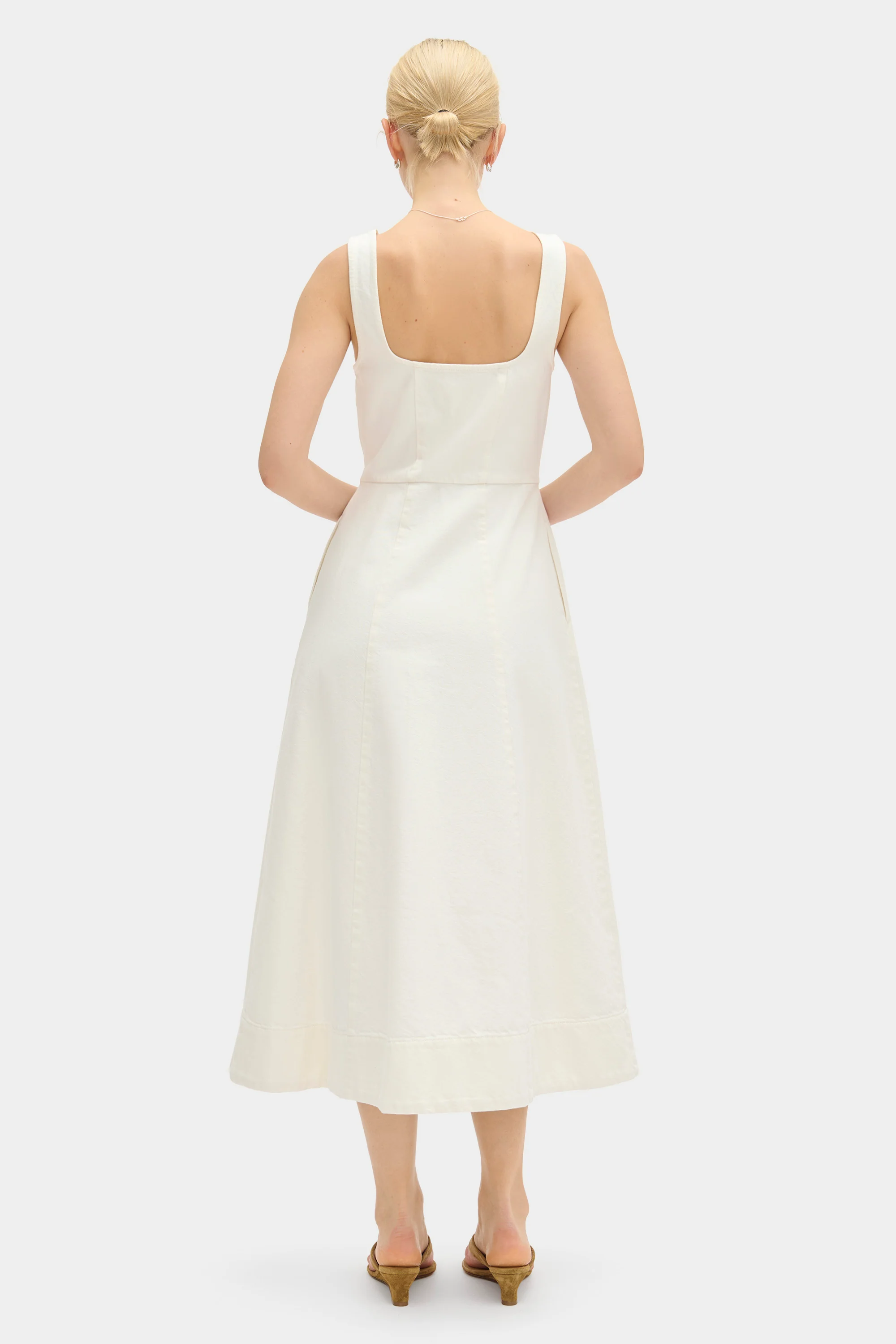 Paisley Denim Midi Dress - Image 4