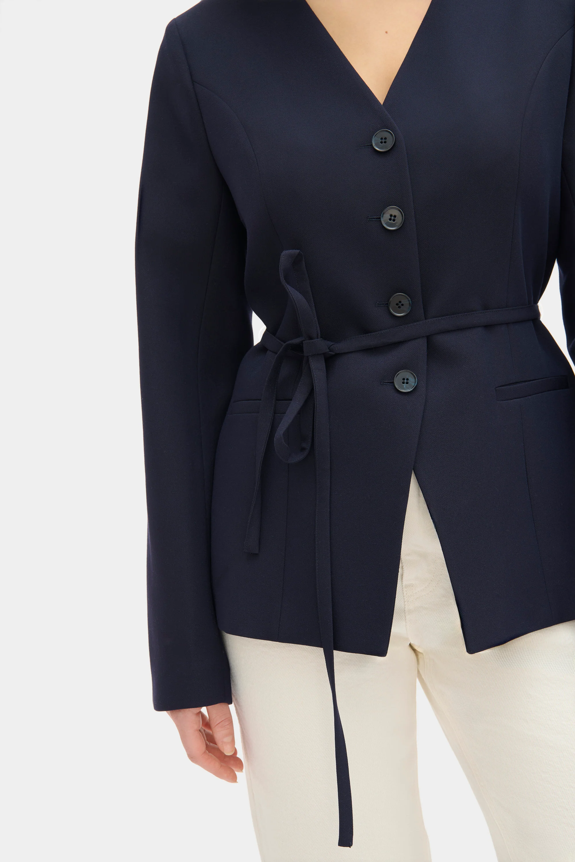Parker V Neck Tie Blazer - Image 3