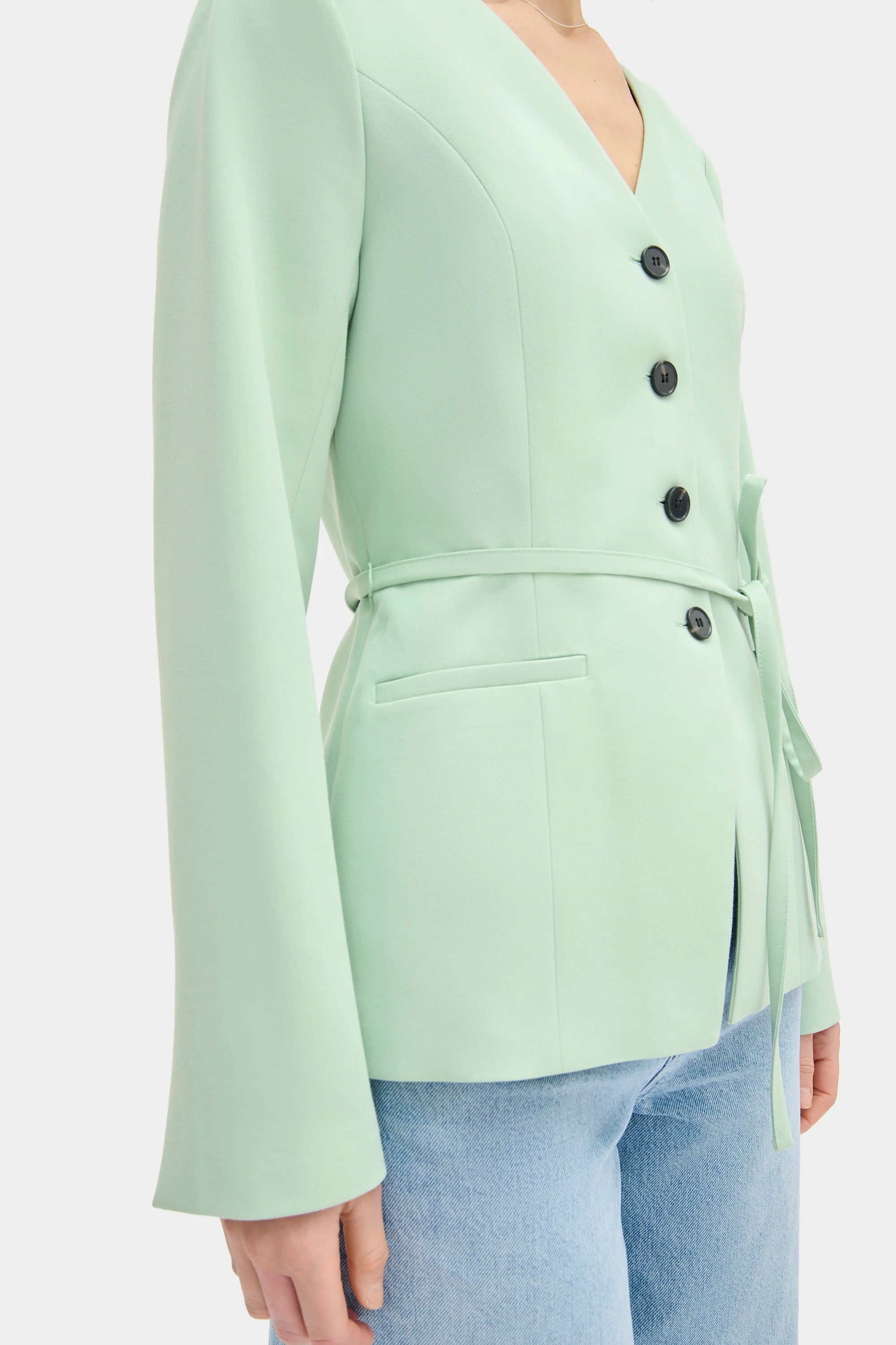 Parker V Neck Tie Blazer - Image 3