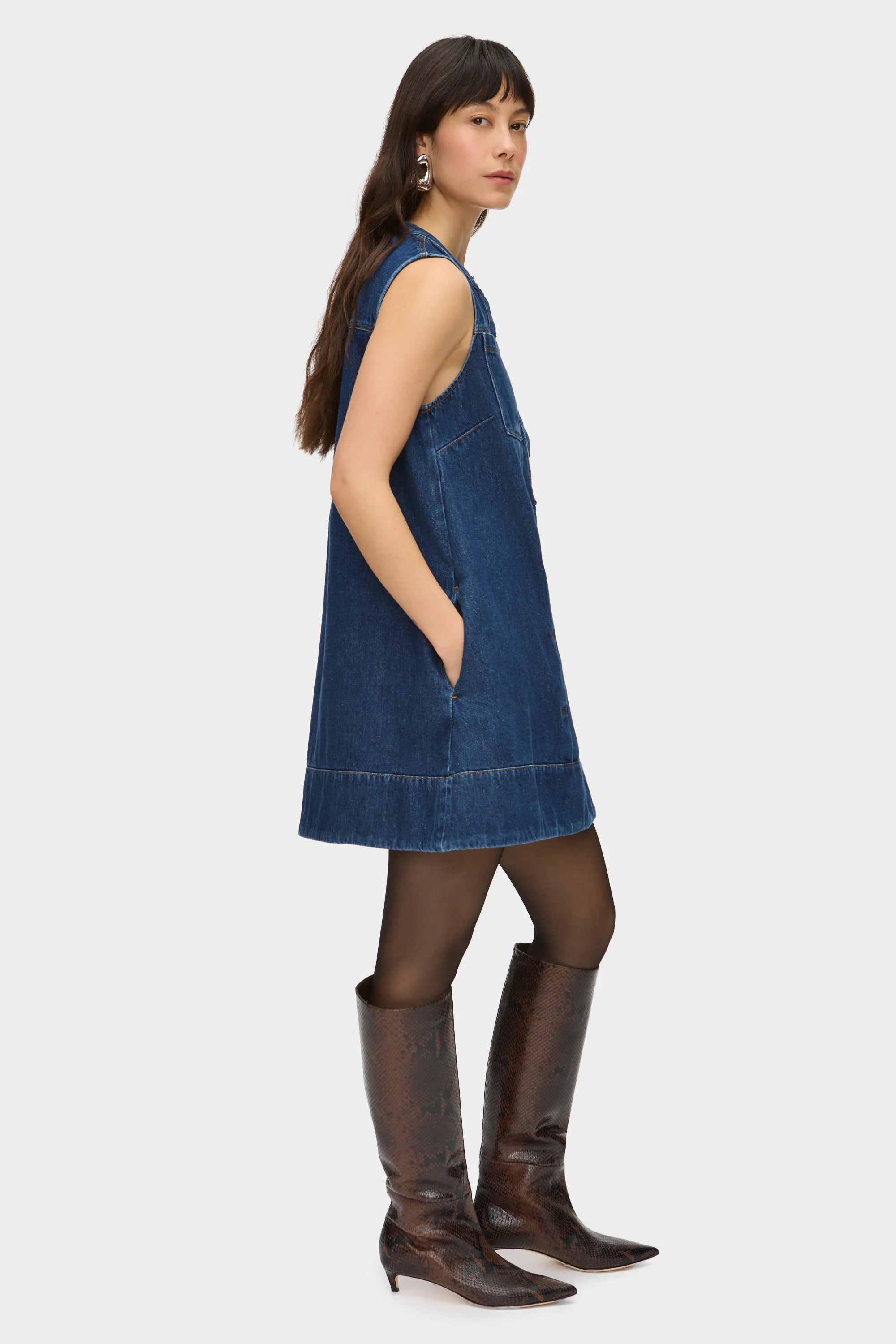 Rory Denim Mini Dress - Image 3