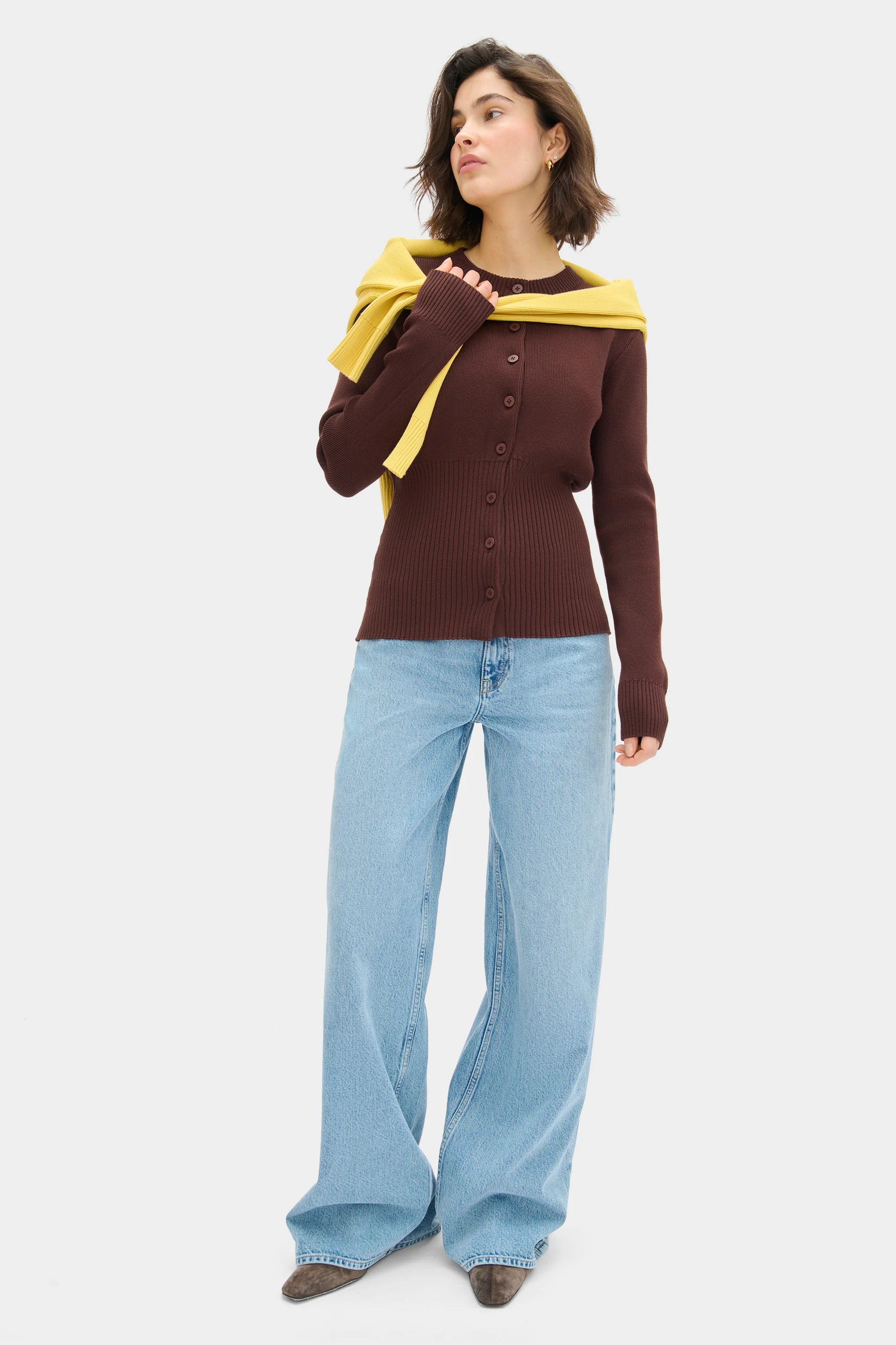 Ruby Ribbed Knitted Cardigan