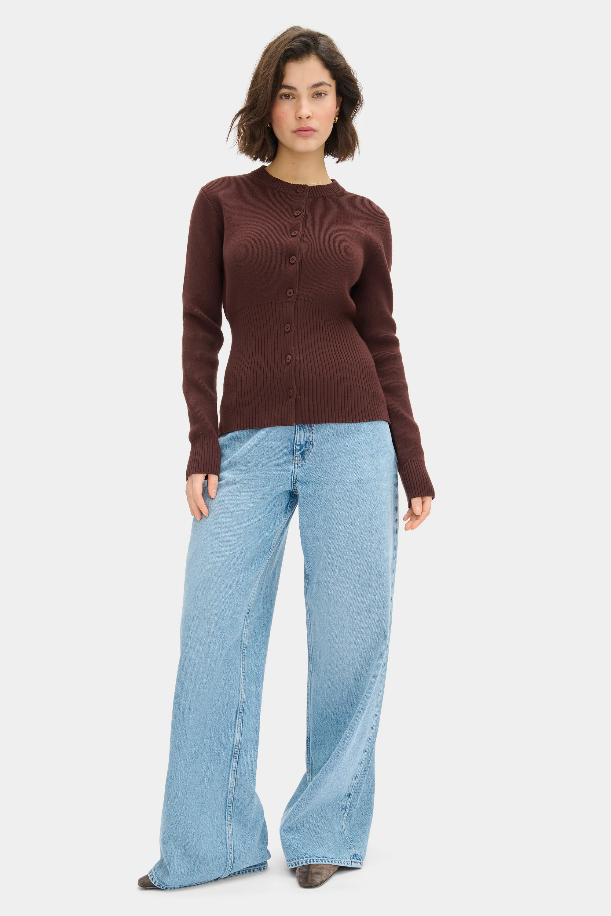 Ruby Ribbed Knitted Cardigan - Image 2