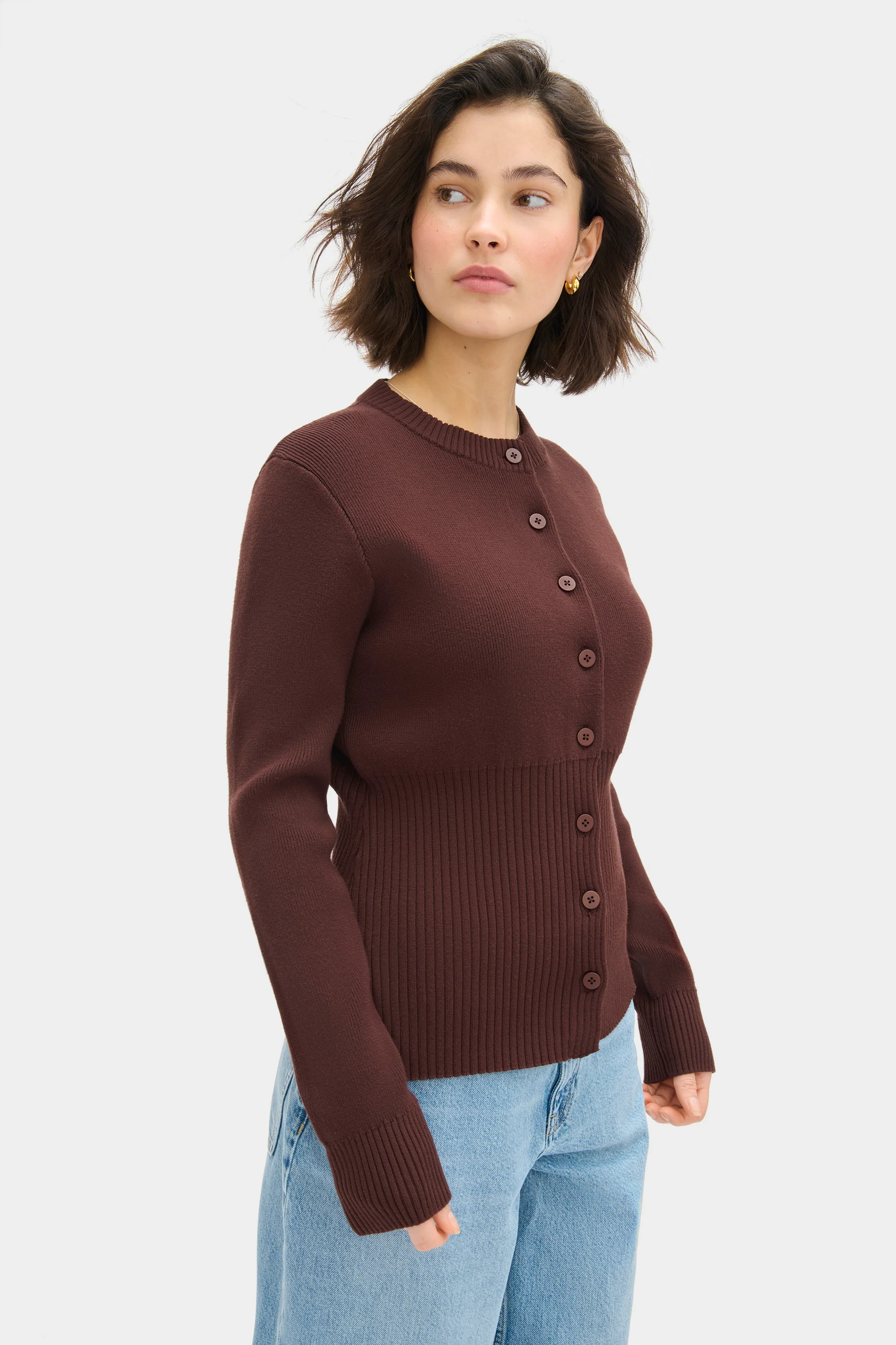 Ruby Ribbed Knitted Cardigan - Image 3