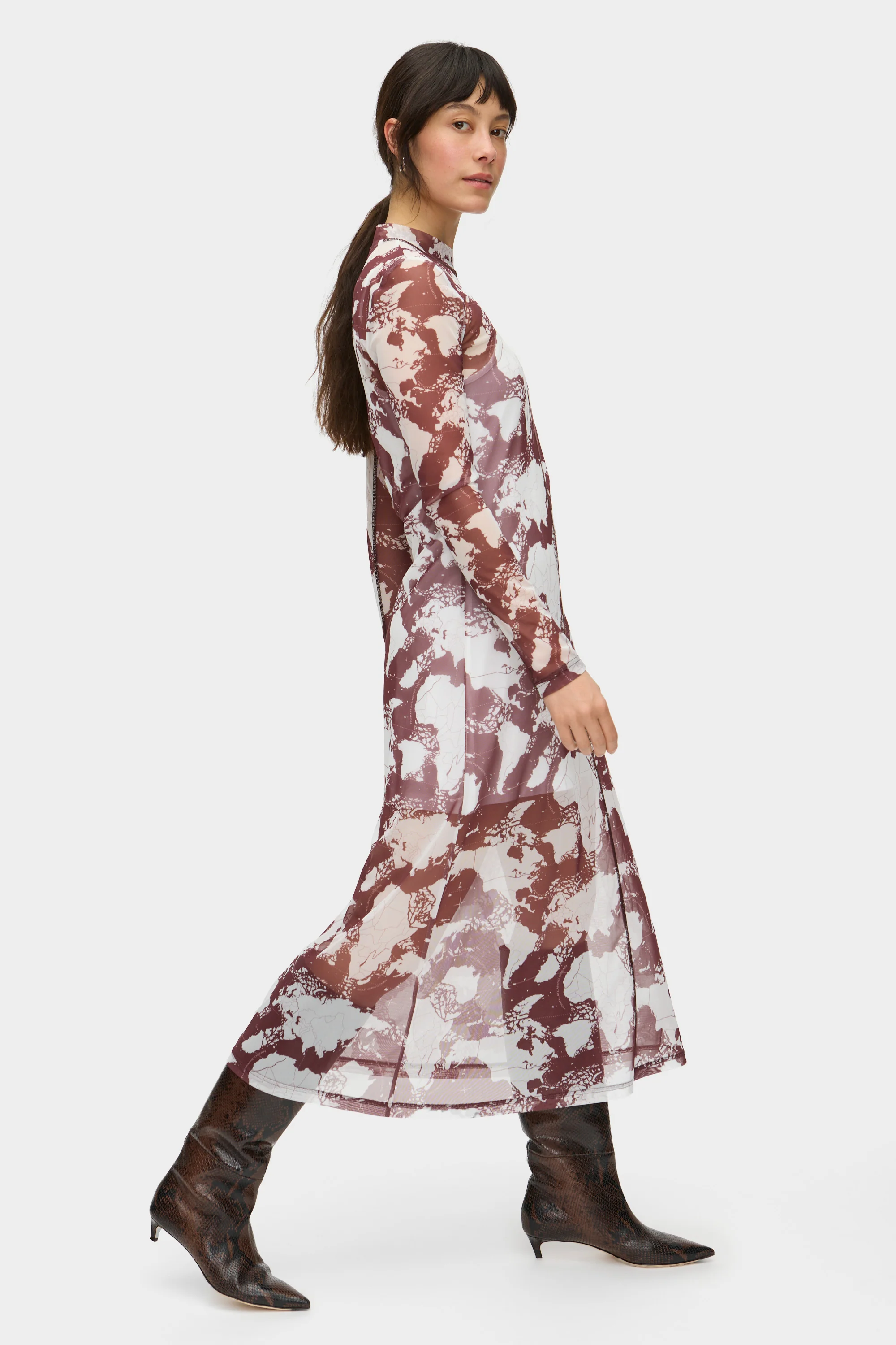 Starla Printed Mesh Midi Dress - Image 3